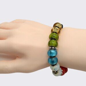 Premier Designs SALVATION Multi-colored Beaded Bracelet Toggle NWOT